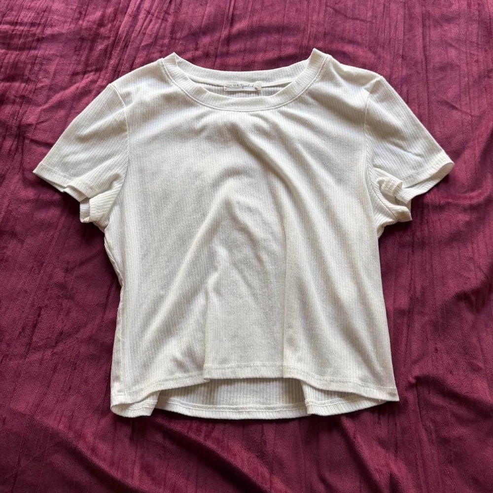 Boutique Ribbed White Tee
